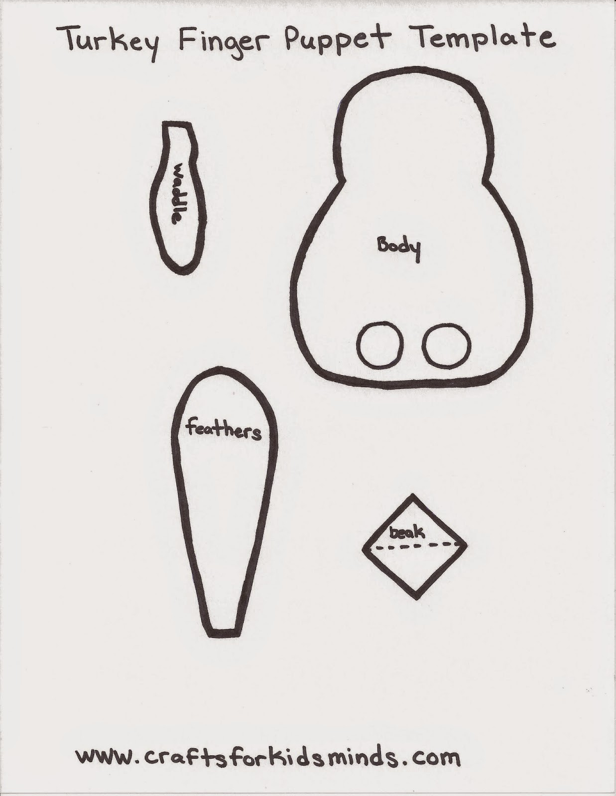 Crafts For Kids&amp;#039; Minds: Turkey Finger Puppet Printable Template throughout Turkey Snood Template