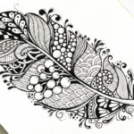 Create Stunning Zentangle Feathers With Ease! With Regard To Zentangle Feather Template