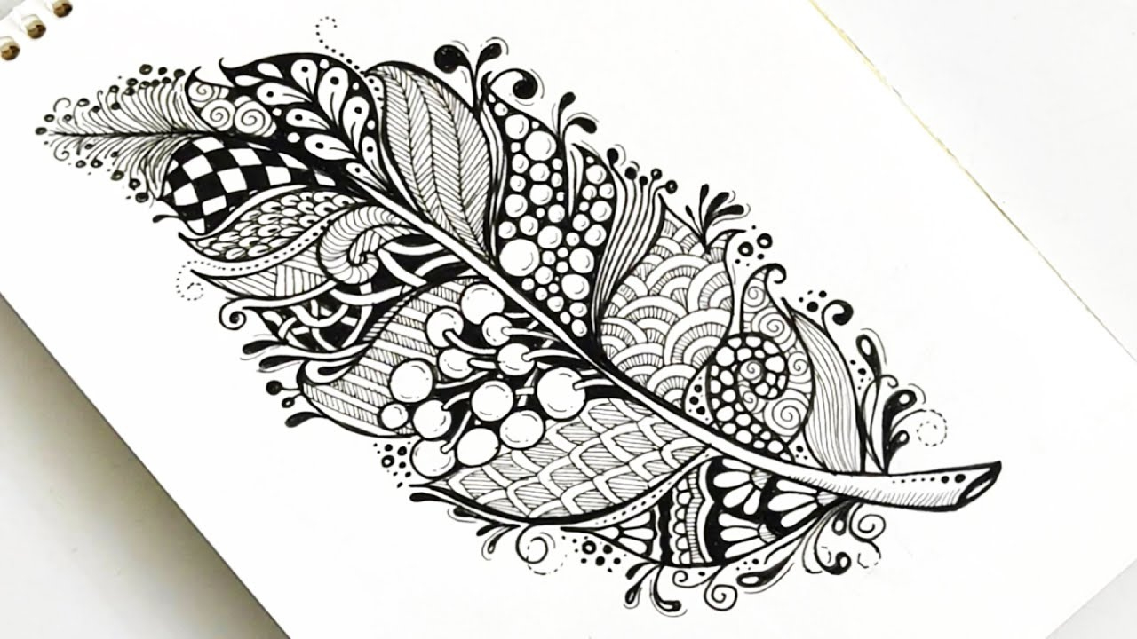 Create Stunning Zentangle Feathers With Ease! with regard to Zentangle Feather Template