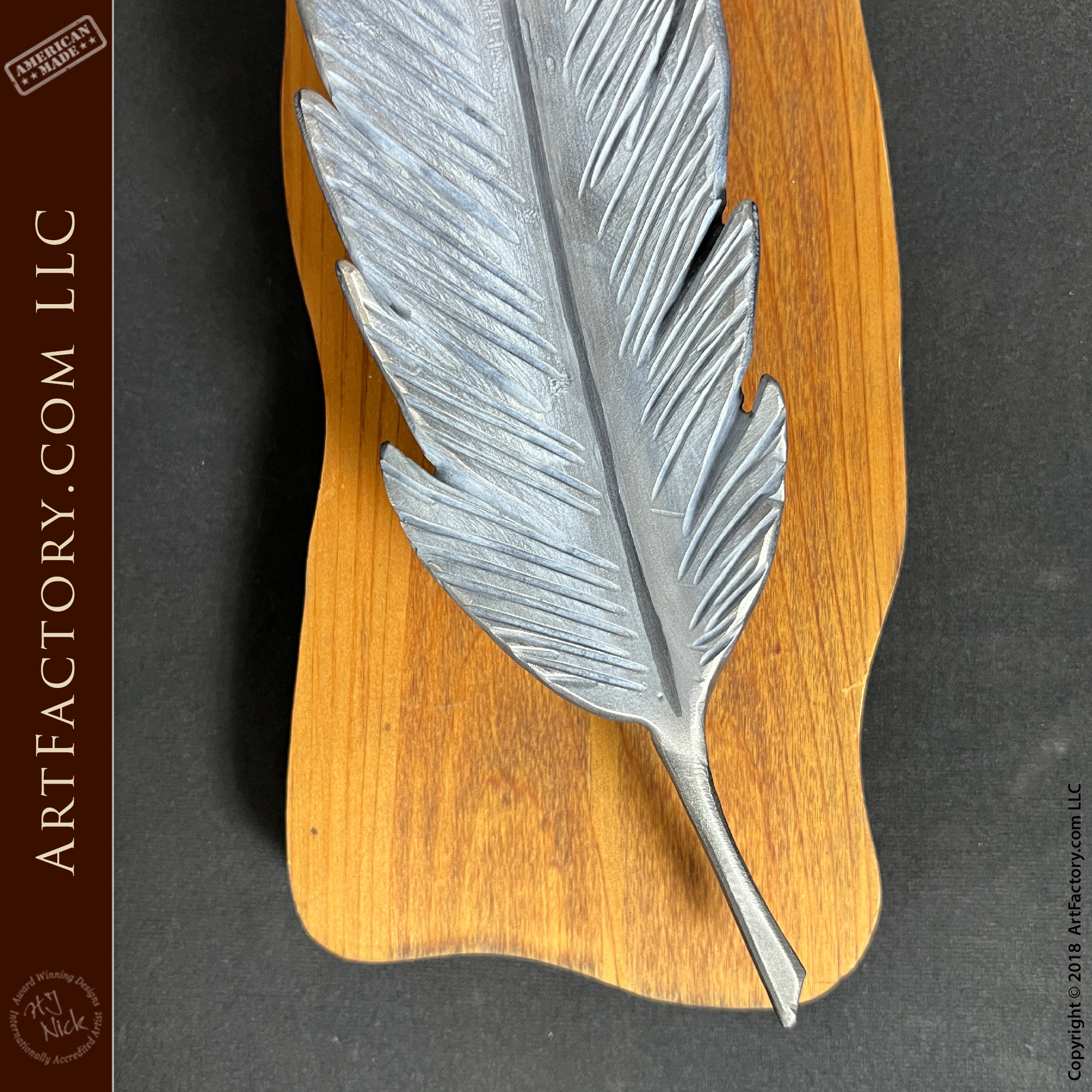 Custom Feather Door Pull: Genuine Blacksmith Hand Forged Iron throughout Wood Carving Feather Template