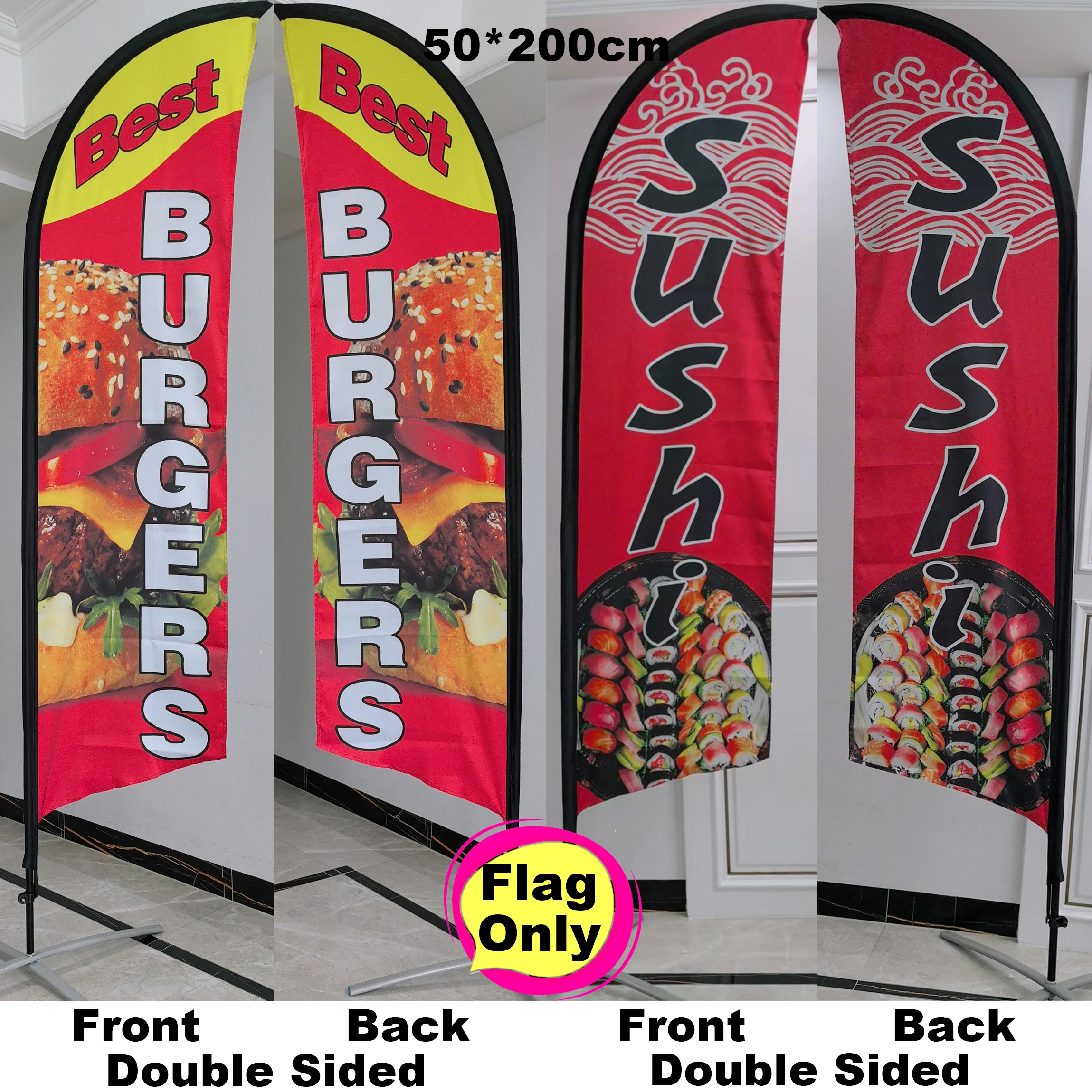 Custom Sushi Feather Flag 8Ft/11Ft/13Ft Single Double Sided Outdoor  Advertising Banner Bbq Restaurant Beach Shop Swooper Flag - Aliexpress throughout Feather Flags Sushi Template