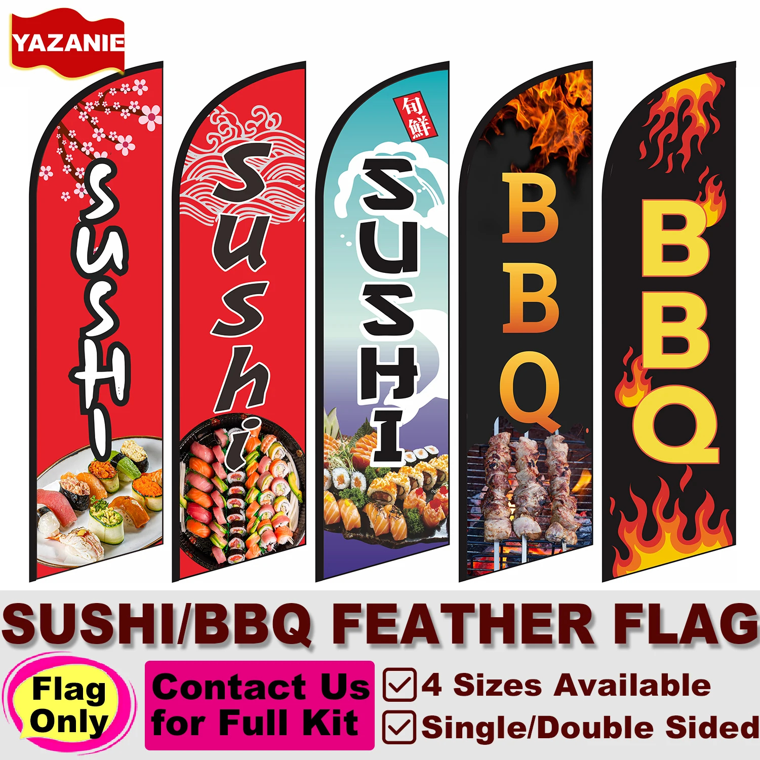 Custom Sushi Feather Flag 8Ft/11Ft/13Ft Single Double Sided Outdoor  Advertising Banner Bbq Restaurant Beach Shop Swooper Flag - Aliexpress with regard to Feather Flags Sushi Template