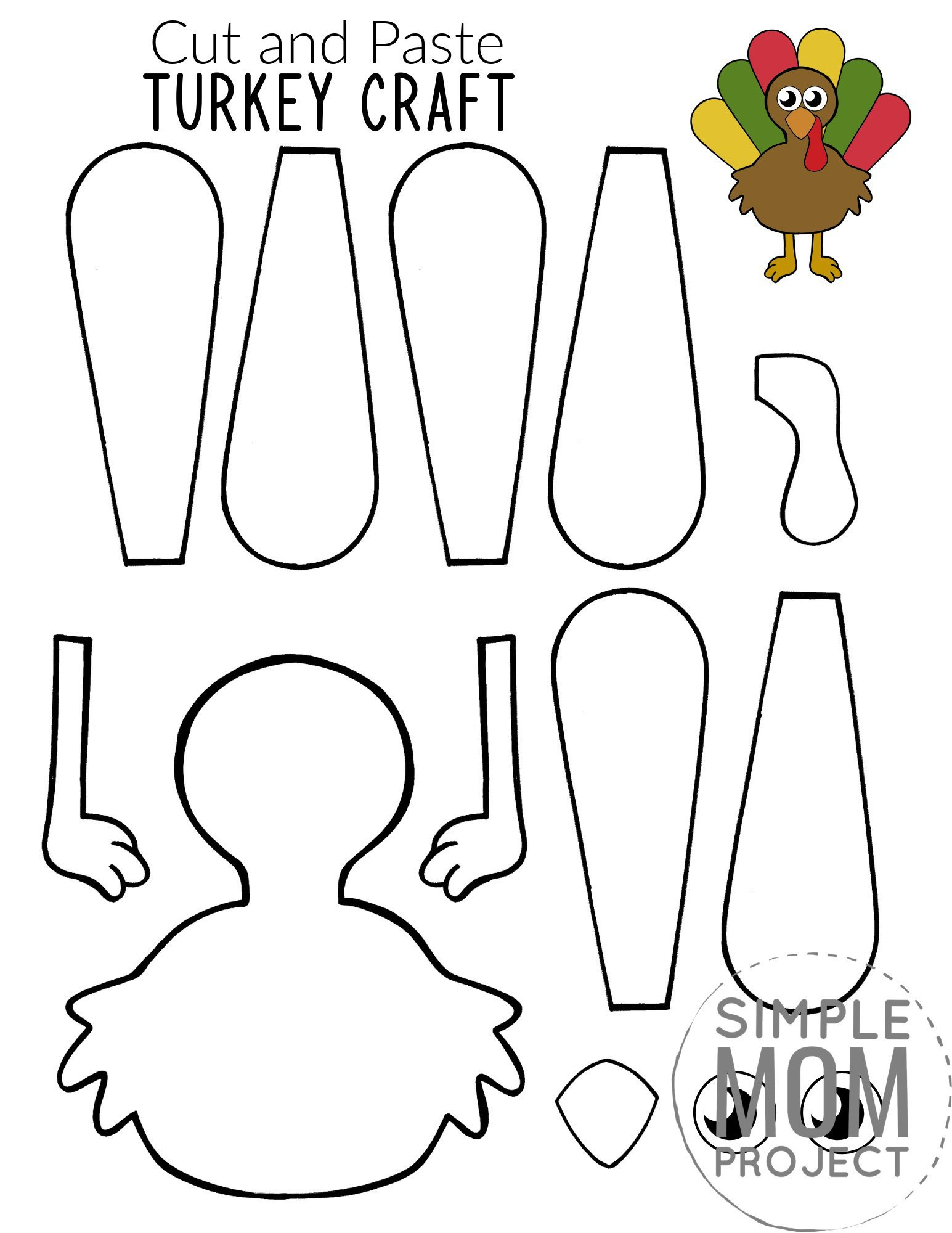 Cut And Paste Turkey Craft For Kids With Free Template inside Turkey Template For Kindergarten