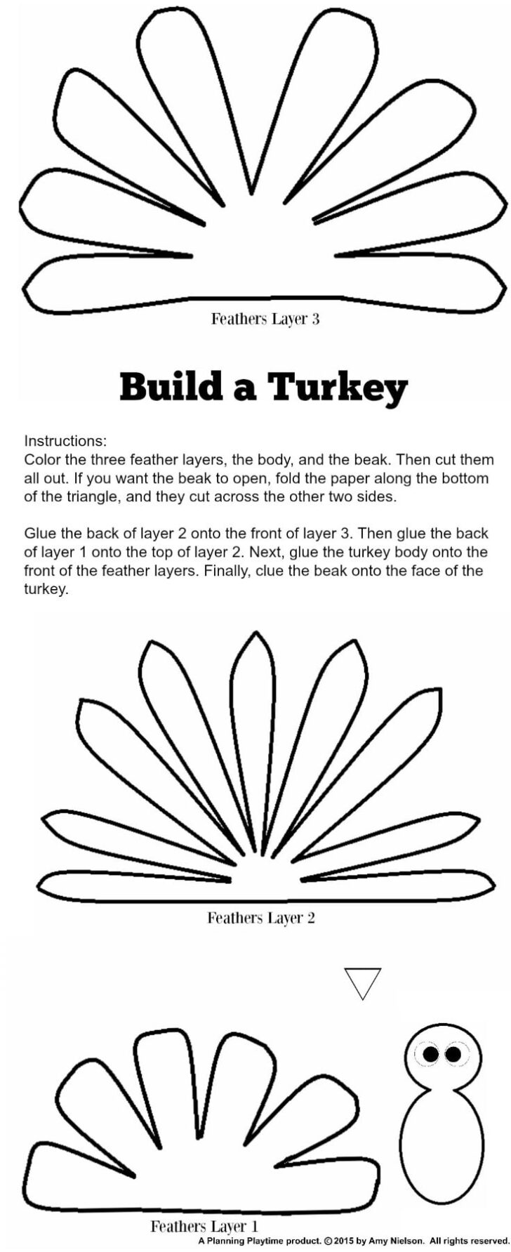 Turkey and Feather Template