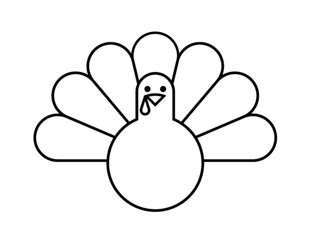 Cute Turkey Svg, Turkey Outline, Kid Turkey Cut File Clipart for Turkey Outline Template
