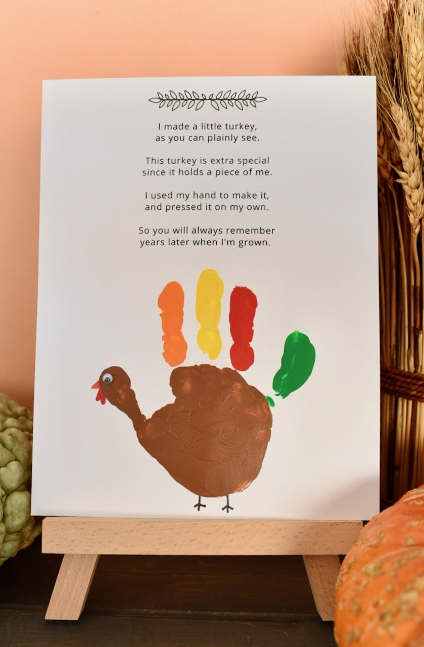 Cutest Turkey Handprint Craft + Poem Printable - Make Life Lovely throughout Turkey Handprint Template