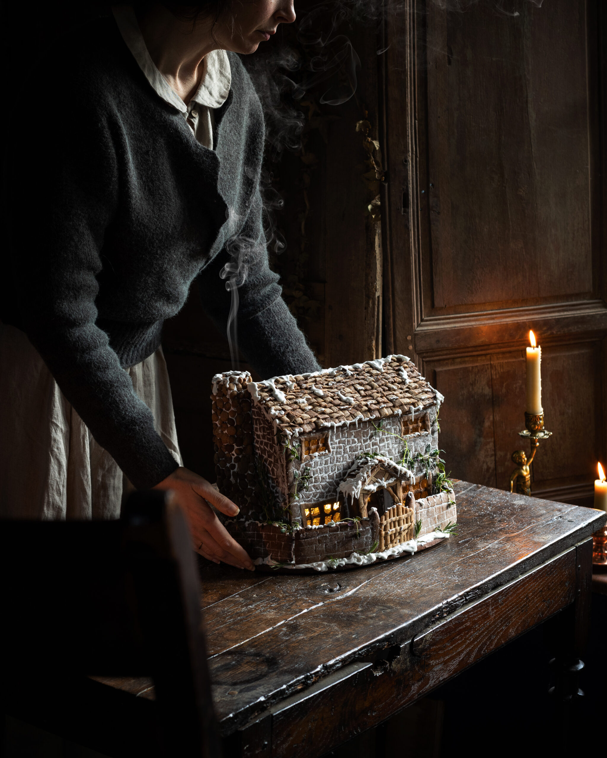 Dark Gingerbread Dough with regard to Cottage Gingerbread House Template