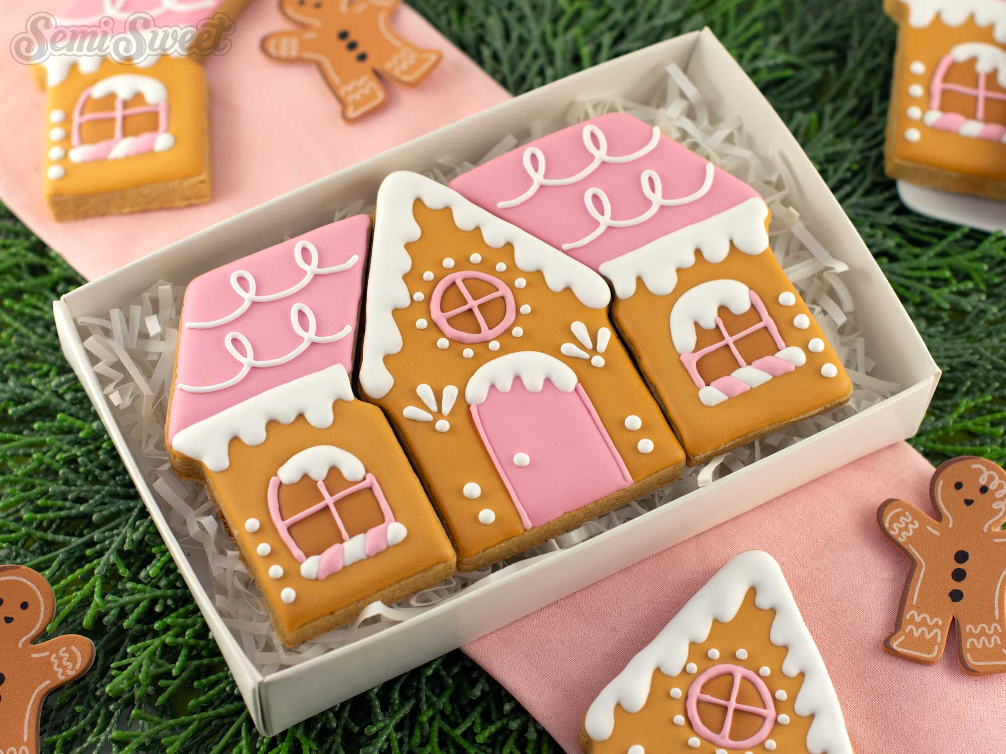 Decorate A Gingerbread House Cookie Set For Christmas with Gingerbread House Cookie Template
