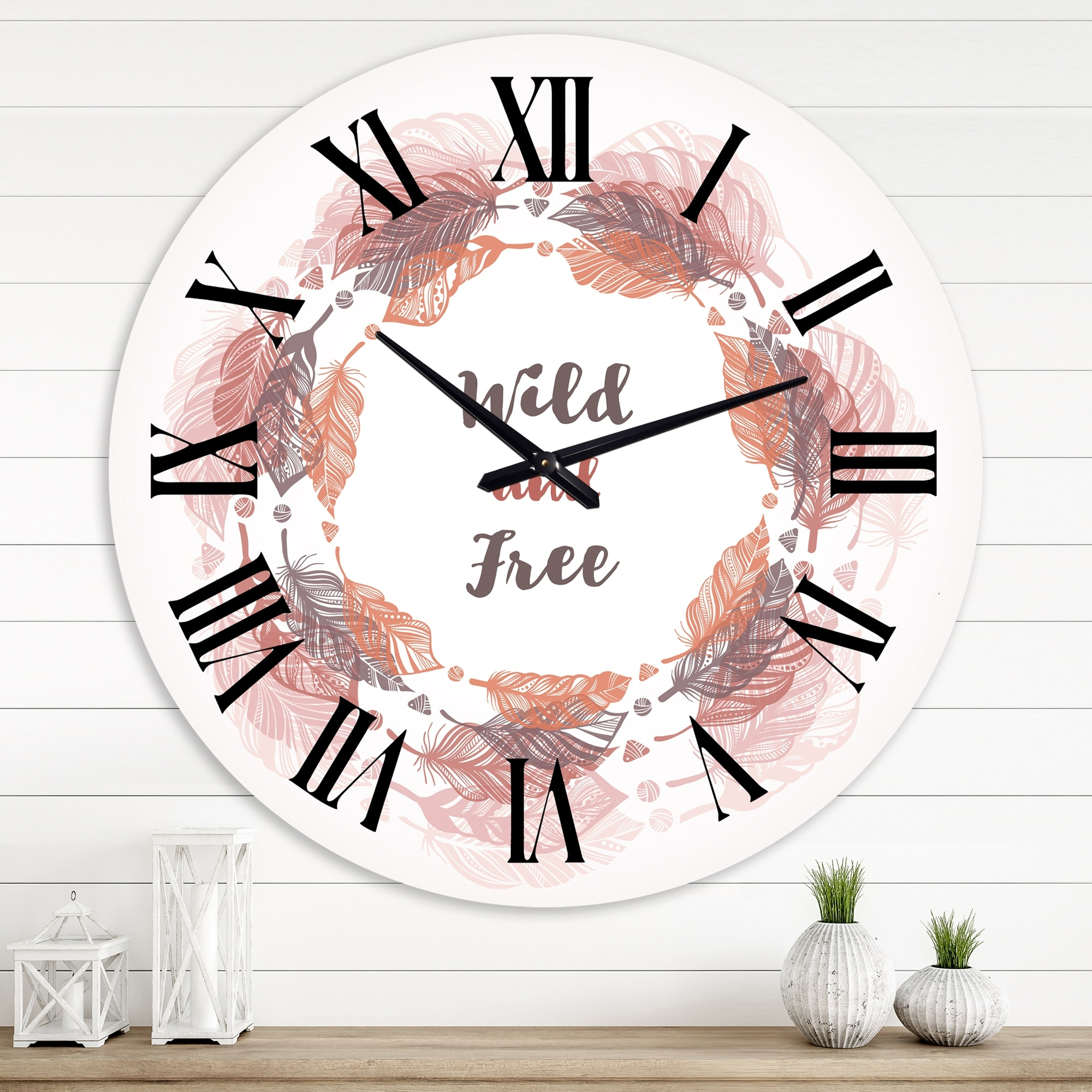 Designart &amp;#039;Feather Wreath In Boho Style&amp;#039; Bohemian &amp;amp; Eclectic Wall for All Brands Sewing Template Feather Wreath Template