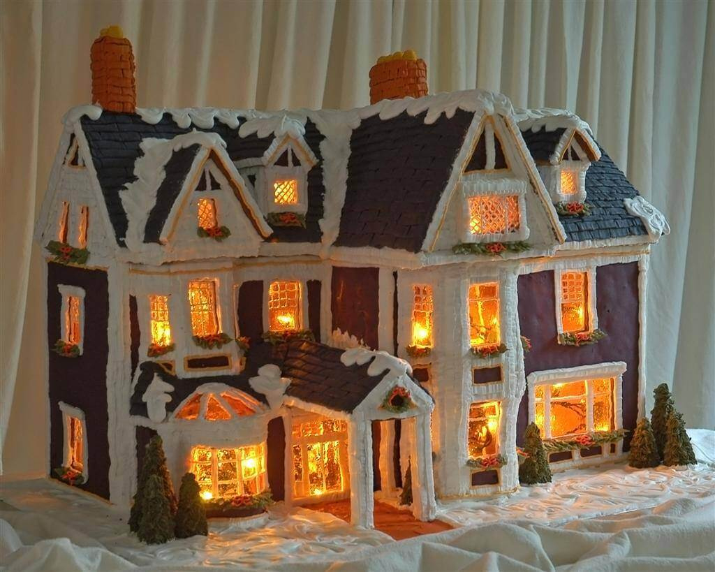 Detailed Instructions For Making A Lighted Gingerbread House with regard to Complex Gingerbread House Template