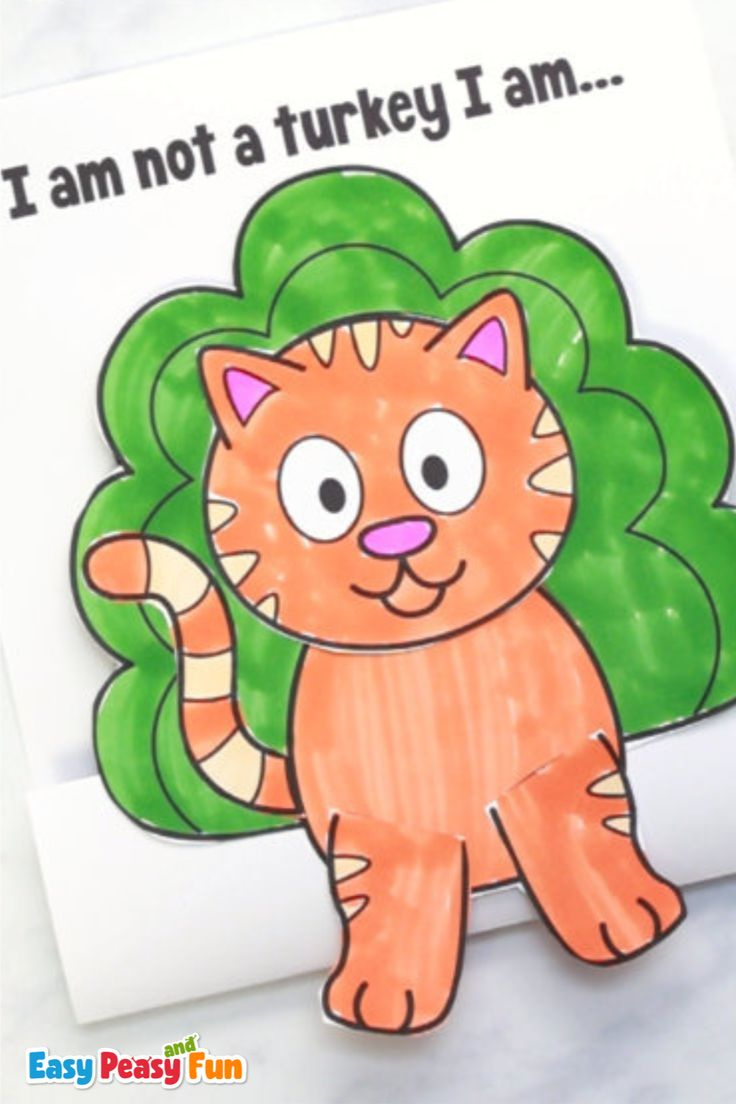 Disguise A Turkey As A Cat Template - Thanksgiving Day Crafts For Kids intended for Disguise a Turkey Cat Template