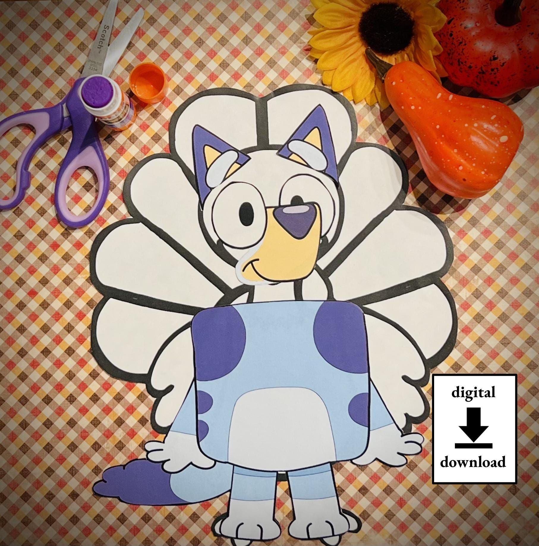Disguise A Turkey-Blue Dog Disguise inside Bluey Turkey Disguise Template
