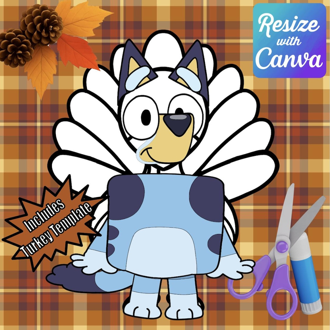 Disguise A Turkey-Blue Dog Disguise-Resizable! - Etsy regarding Bluey Turkey Disguise Template