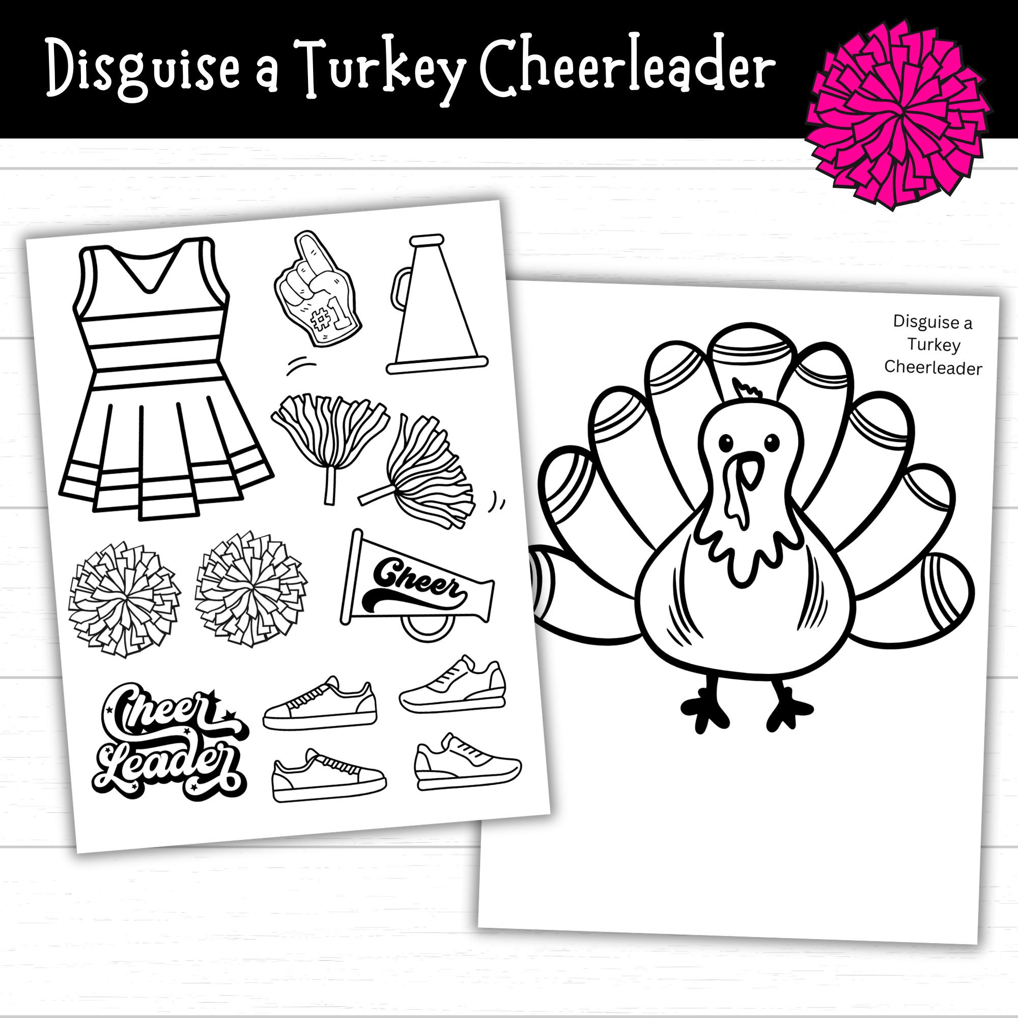 Disguise A Turkey Cheerleader, Cheerleader Turkey, Printable with Disguise a Turkey Cheerleader Template