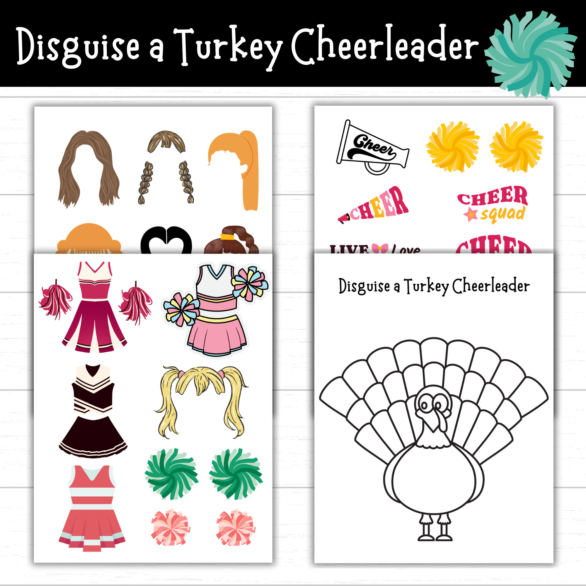 Disguise A Turkey Cheerleader, Cheerleader Turkey, Turkey In intended for Cheerleader Turkey Disguise Template