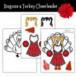 Disguise A Turkey Cheerleader, Cheerleader Turkey, Turkey In Within Turkey Disguise Cheerleader Template