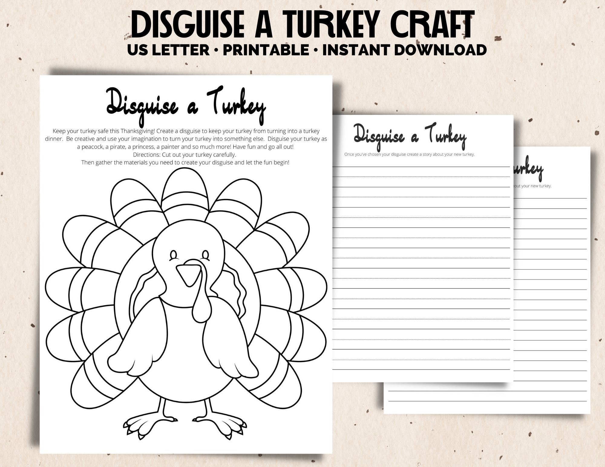 Disguise A Turkey Craft Project: Thanksgiving Family Activity throughout Disguise a Turkey Template Writing