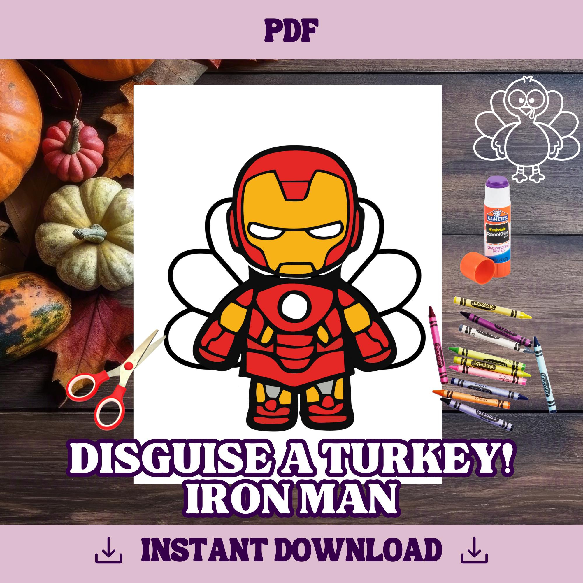 Disguise A Turkey-Iron Man Template | Thanksgiving Craft Printable regarding Disguise A Turkey Deadpool Template