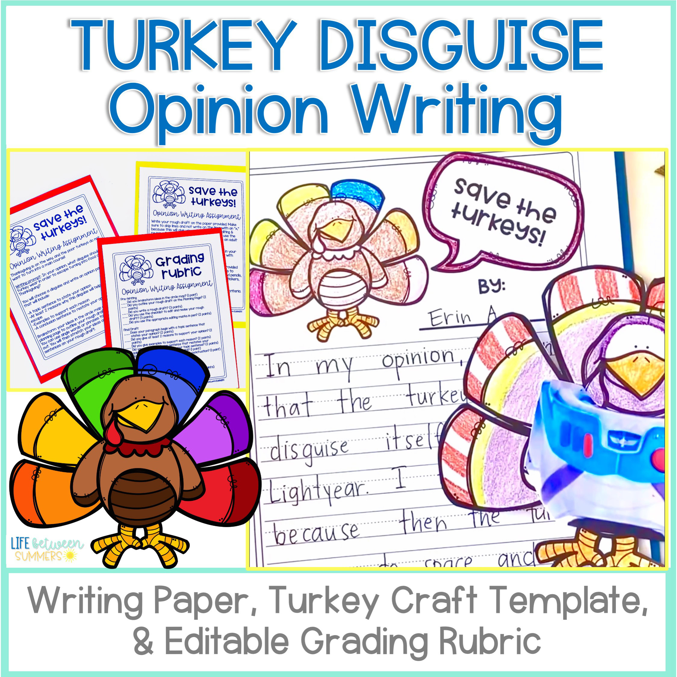 Disguise A Turkey Opinion Writing &amp;amp; Thanksgiving Craft Editable &amp;amp; Digital -  Life Between Summers regarding Disguise A Turkey Writing Template