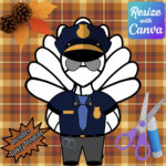 Disguise A Turkey  Police Officer Disguise Resizable!   Etsy Throughout Disguise A Turkey Police Officer Template
