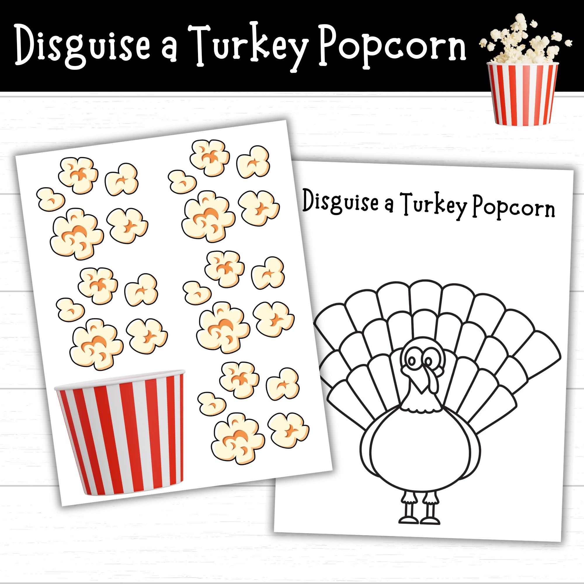 Disguise A Turkey Popcorn, Turkey In Disguise Popcorn, Popcorn within Disguise The Turkey Face Turned Template