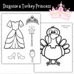 Disguise A Turkey Princess, Princess Turkey Disguise Coloring Page Intended For Disguise A Turkey Princess Template