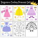 Disguise A Turkey Princess, Printable Princess Outfits, Turkey In With Disguise A Turkey Princess Template
