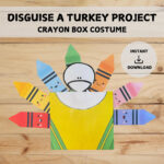 Disguise A Turkey Project | Crayon Box Disguise | Digital Instant Intended For Disguise A Turkey Crayon Box Template