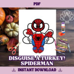 Disguise A Turkey Spiderman Template | Thanksgiving Craft With Spiderman Turkey Template