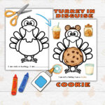 Disguise A Turkey Thanksgiving Printable Craft For Kids And Toddlers,  Cookie Turkey In Disguise, Turkey Paper Doll Printable Crafts For Kids Intended For Disguise A Turkey Project Template Lion Face