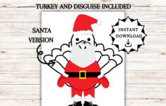 Disguise A Turkey, Turkey In Disguise Printable, Thanksgiving in Disguise A Turkey Santa Template