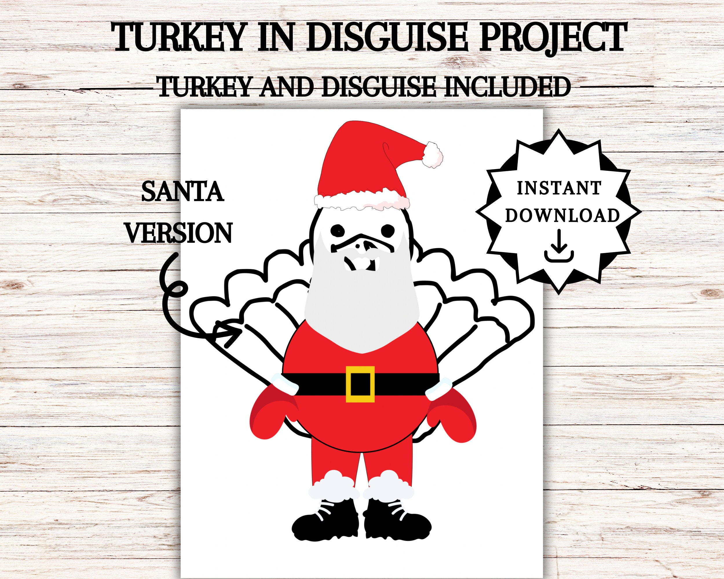 Disguise A Turkey, Turkey In Disguise Printable, Thanksgiving in Disguise A Turkey Santa Template