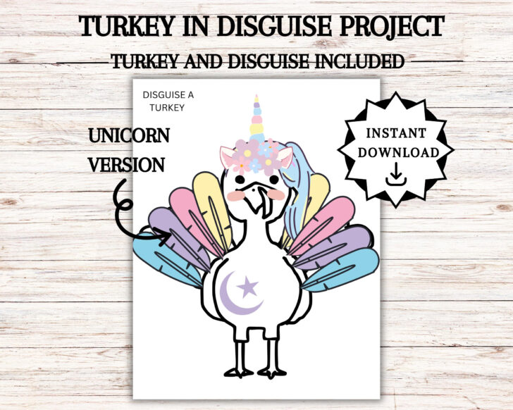 Disguise a Turkey Unicorn Template