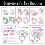 Disguise A Turkey Unicorn Craft, Printable Thanksgiving Activity Regarding Turkey In Disguise Unicorn Template
