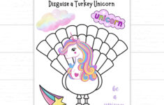 Disguise A Turkey Unicorn Craft, Printable Thanksgiving Activity with Turkey In Disguise Unicorn Template