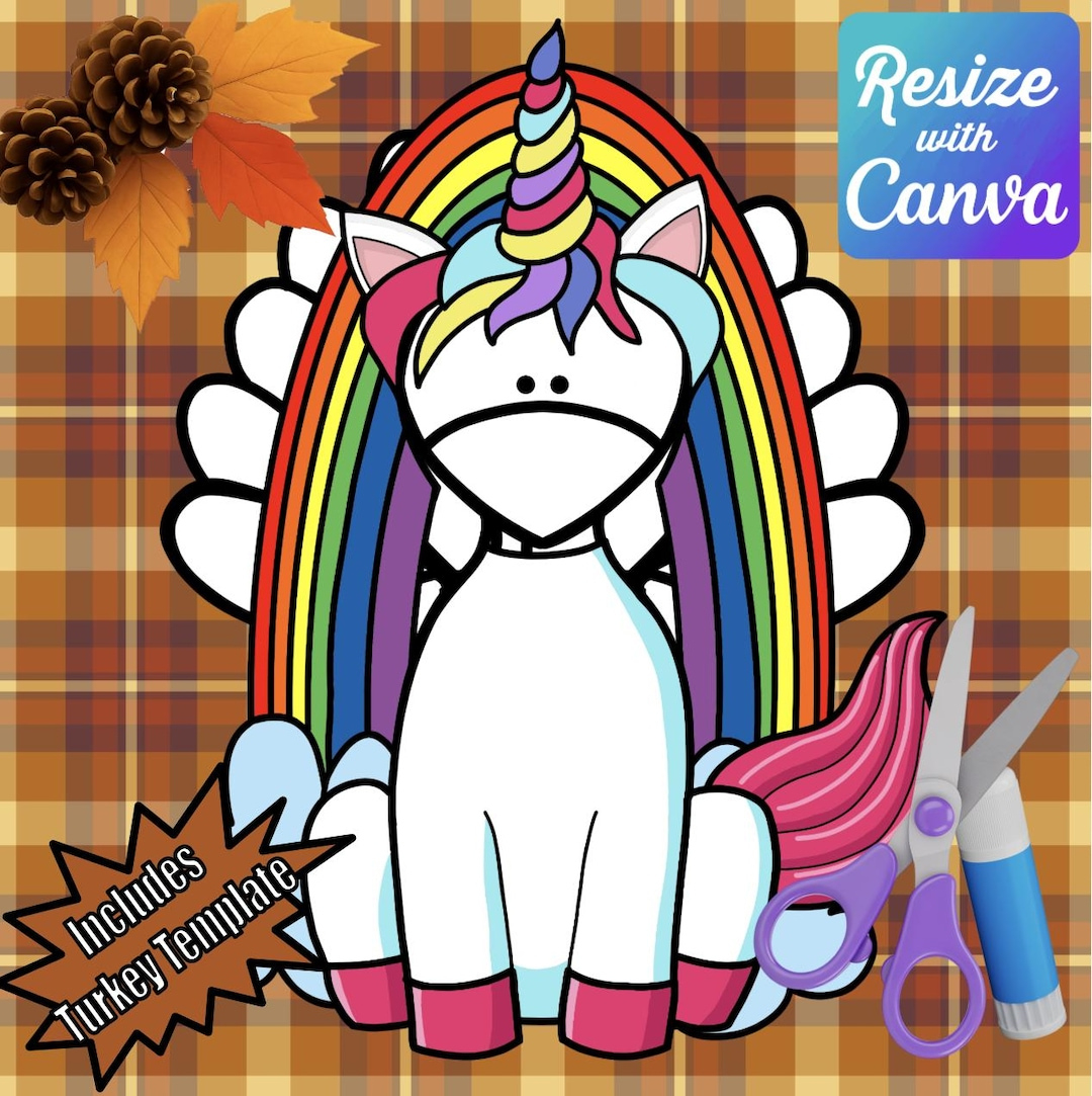 Disguise A Turkey- Unicorn Disguise-Resizable! - Etsy with Unicorn Turkey Template