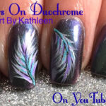 Diy Feather Nail Art On Duochrome Nail Polish With Feather Nail Art Template