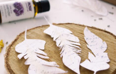 Diy French Script Paper Feathers Project + Free Printable regarding Diy Paper Feather Template