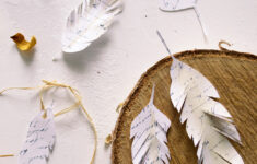 Diy French Script Paper Feathers Project + Free Printable throughout Feather Template For Craft