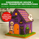 Diy Gingerbread Halloween House Kit: Printable Cookie Template Throughout Nightmare Before Christmas Gingerbread House Template