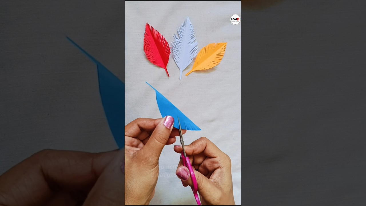 Diy Paper Feather #Shorts #Diyfeathers #Papercraft #Easycraft with regard to Construction Paper Feather Template