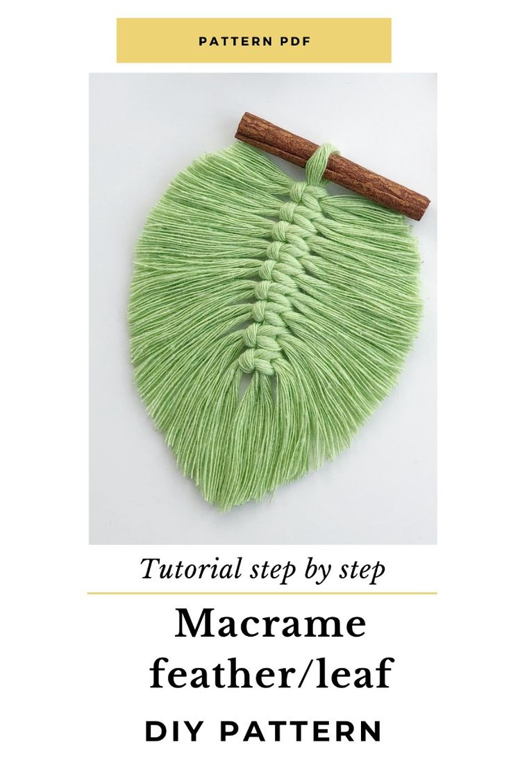 Diy Pattern Pdf Macrame Feather regarding Leaf Printable Macrame Feather Template