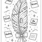 Dreamy Feathers Coloring Pages   Free Pdf To Download And Print Within Feather Coloring Template Free Printable