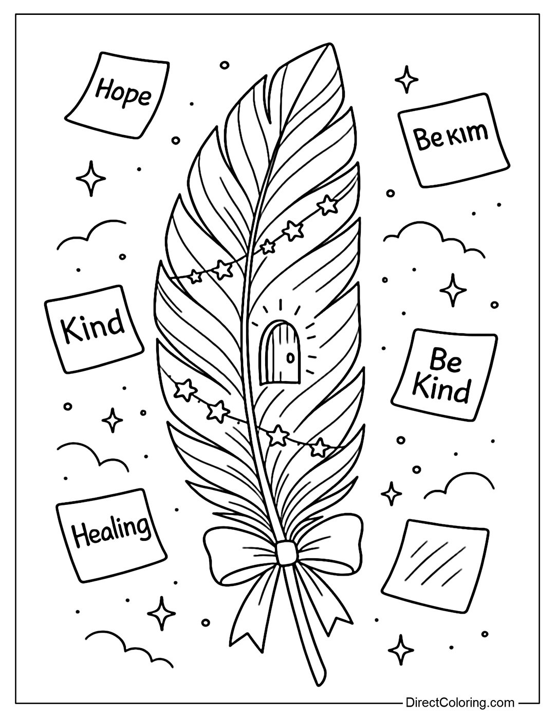 Dreamy Feathers Coloring Pages - Free Pdf To Download And Print within Feather Coloring Template Free Printable