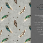 Duck Feathers Seamless Pattern: Hunting Fabric Print (Digital For Duck Feather Pattern Template