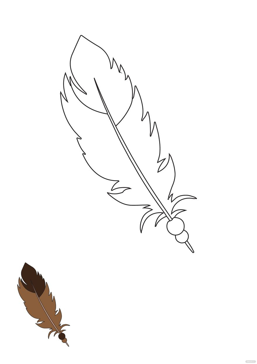 Eagle Feather Coloring Page In Pdf - Download | Template intended for Eagle Feather Template