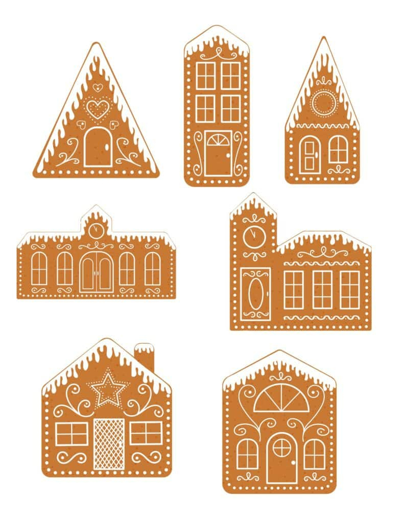 Easy Diy Gingerbread House Ornaments: 3D Free Printable for 2d Gingerbread House Template