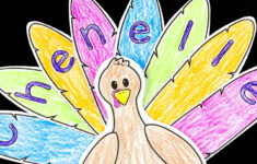 Easy Editable Thanksgiving Turkey Name Craft For Kids intended for Name Turkey Craft Template