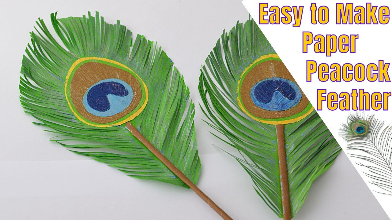 Easy To Make Peacock Feather With Paper | Diy Peacock Feather | Paper  Peacock Feather |Craftsbyanu inside Cardboard Feather Template