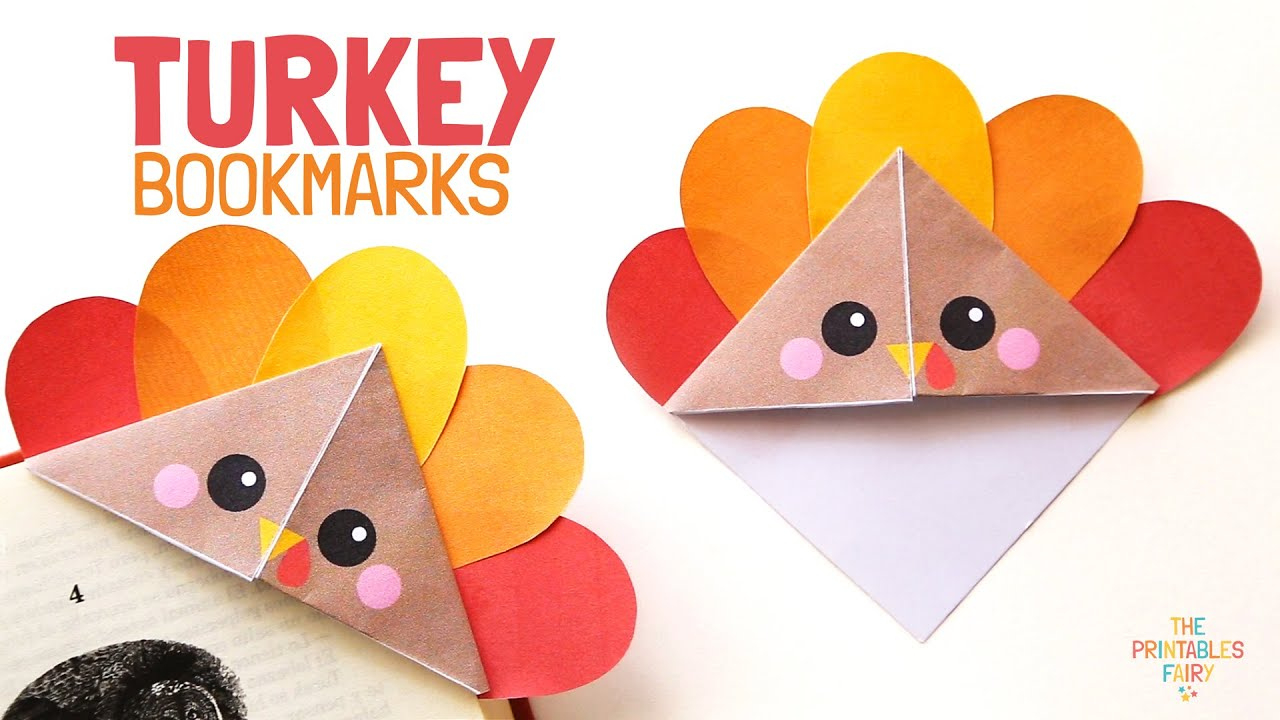 Easy Turkey Corner Bookmark - Diy Thanksgiving Paper Craft with regard to Turkey Bookmark Template